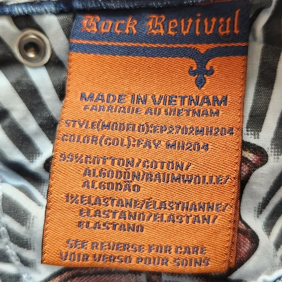 **SOLD** Rock Revival "Fay" Mid Rise Stretch Cutoff Short Blue Denim | Size 24 - Picture 11 of 14